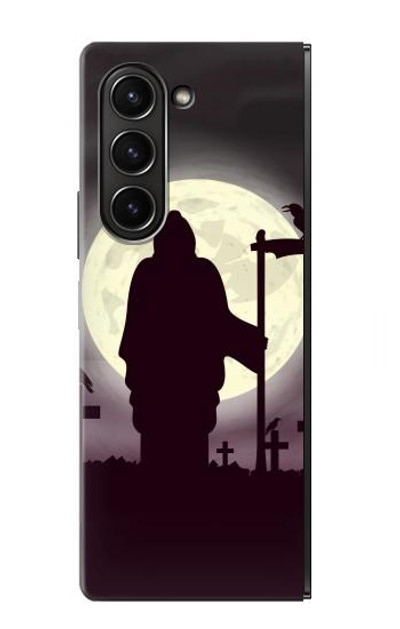 S3262 Grim Reaper Night Moon Cemetery Case Cover Custodia per Samsung Galaxy Z Fold 5