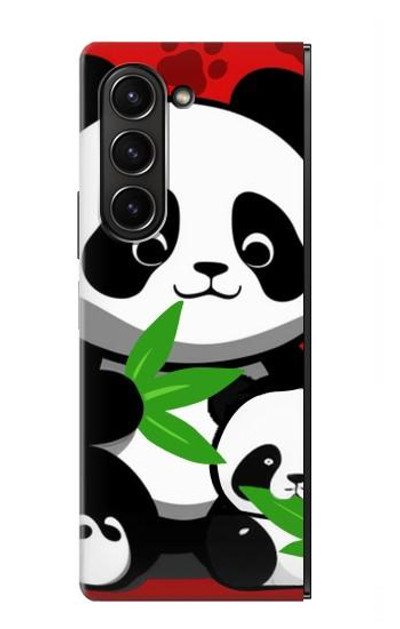 S3929 Cute Panda Eating Bamboo Case Cover Custodia per Samsung Galaxy Z Fold 5