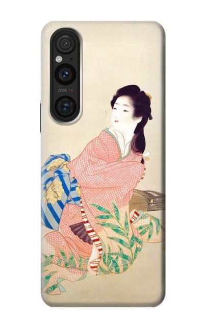 S0889 Japan Art Kimono Case Cover Custodia per Sony Xperia 1 V S0889 Japan Art Kimono Case Cover Custodia per Sony Xperia 1 V