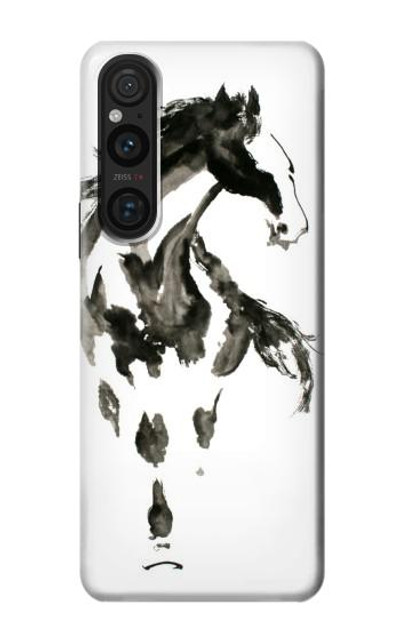 S1031 Horse Paintbrush Case Cover Custodia per Sony Xperia 1 V S1031 Horse Paintbrush Case Cover Custodia per Sony Xperia 1 V