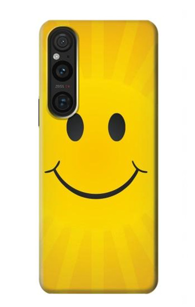 S1146 Yellow Sun Smile Case Cover Custodia per Sony Xperia 1 V S1146 Yellow Sun Smile Case Cover Custodia per Sony Xperia 1 V
