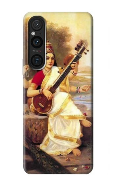 S1420 Saraswati Hindu Goddess Case Cover Custodia per Sony Xperia 1 V S1420 Saraswati Hindu Goddess Case Cover Custodia per Sony Xperia 1 V