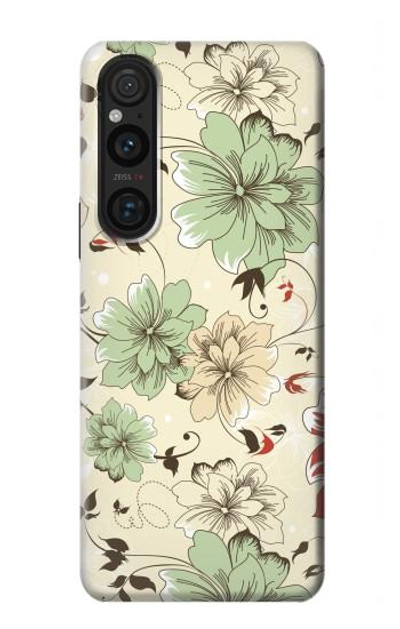 S2179 Flower Floral Vintage Art Pattern Case Cover Custodia per Sony Xperia 1 V S2179 Flower Floral Vintage Art Pattern Case Cover Custodia per Sony Xperia 1 V