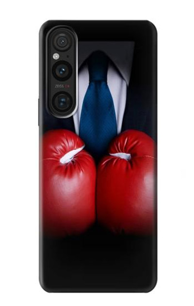 S2261 Businessman Black Suit With Boxing Gloves Case Cover Custodia per Sony Xperia 1 V S2261 Businessman Black Suit With Boxing Gloves Case Cover Custodia per Sony Xperia 1 V