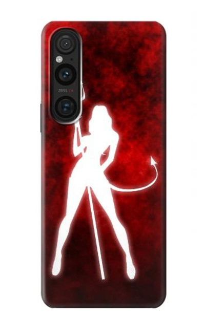S2455 Sexy Devil Girl Case Cover Custodia per Sony Xperia 1 V S2455 Sexy Devil Girl Case Cover Custodia per Sony Xperia 1 V