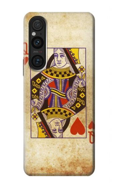 S2833 Poker Card Queen Hearts Case Cover Custodia per Sony Xperia 1 V