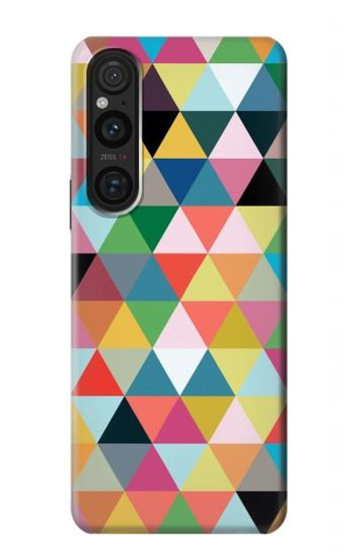 S3049 Triangles Vibrant Colors Case Cover Custodia per Sony Xperia 1 V