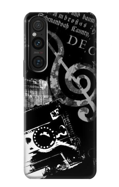 S3197 Music Cassette Note Case Cover Custodia per Sony Xperia 1 V