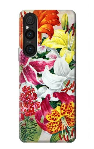 S3205 Retro Art Flowers Case Cover Custodia per Sony Xperia 1 V