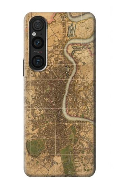 S3230 Vintage Map of London Case Cover Custodia per Sony Xperia 1 V