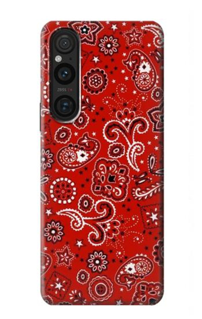 S3354 Red Classic Bandana Case Cover Custodia per Sony Xperia 1 V
