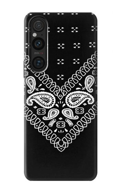 S3363 Bandana Black Pattern Case Cover Custodia per Sony Xperia 1 V