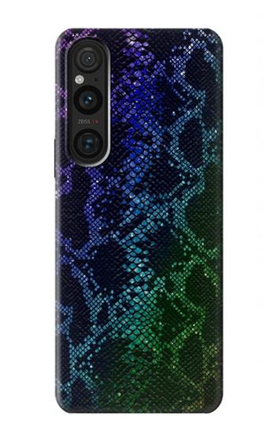S3366 Rainbow Python Skin Graphic Print Case Cover Custodia per Sony Xperia 1 V