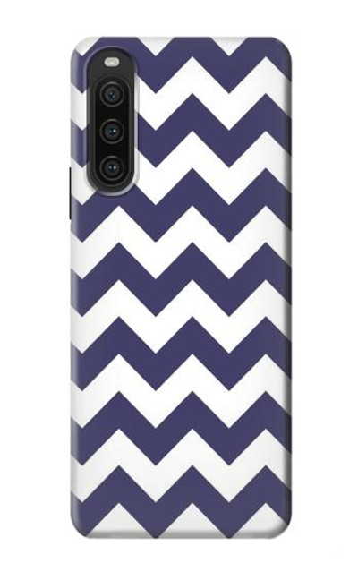 S2345 Navy Blue Shavron Zig Zag Pattern Case Cover Custodia per Sony Xperia 10 V