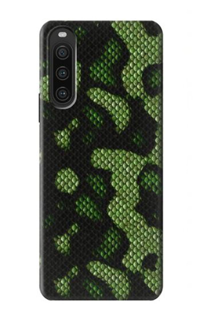 S2877 Green Snake Skin Graphic Printed Case Cover Custodia per Sony Xperia 10 V