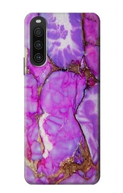 S2907 Purple Turquoise Stone Case Cover Custodia per Sony Xperia 10 V S2907 Purple Turquoise Stone Case Cover Custodia per Sony Xperia 10 V