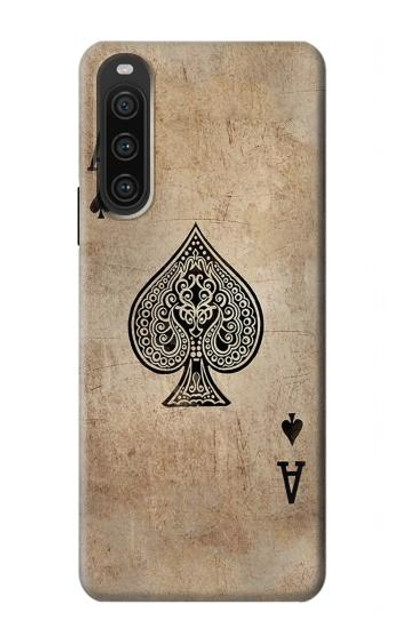 S2928 Vintage Spades Ace Card Case Cover Custodia per Sony Xperia 10 V