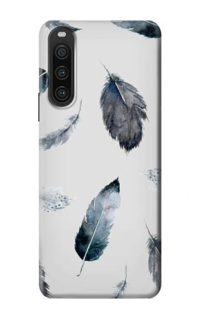 S3085 Feather Paint Pattern Case Cover Custodia per Sony Xperia 10 V