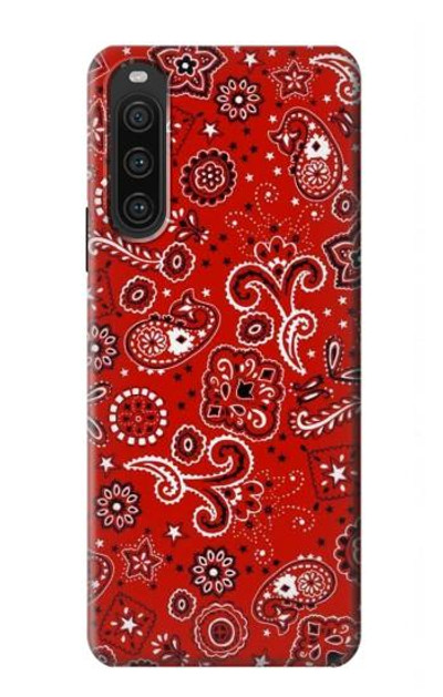 S3354 Red Classic Bandana Case Cover Custodia per Sony Xperia 10 V