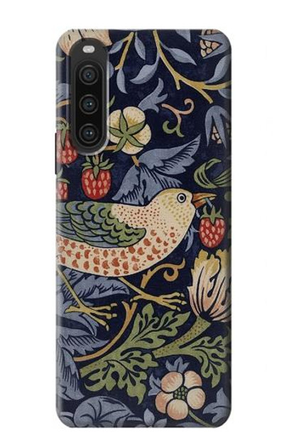 S3791 William Morris Strawberry Thief Fabric Case Cover Custodia per Sony Xperia 10 V