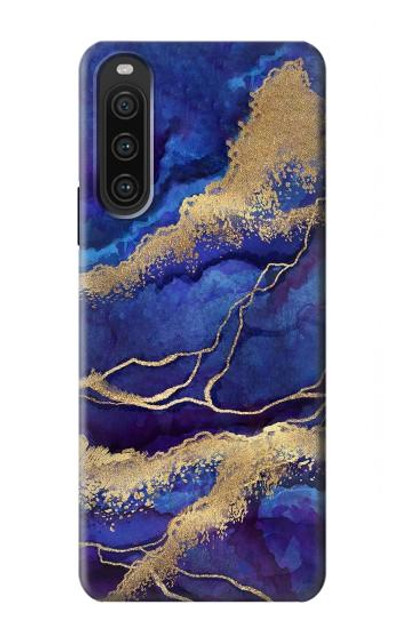 S3906 Navy Blue Purple Marble Case Cover Custodia per Sony Xperia 10 V