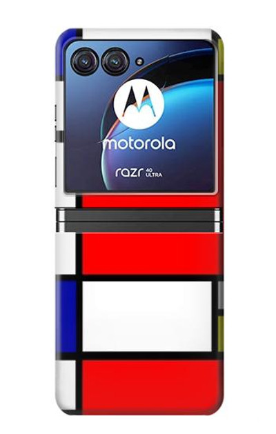 S0157 Composition Red Blue Yellow Case Cover Custodia per Motorola Razr 40 Ultra