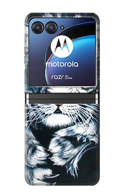 S0265 White Tiger Case Cover Custodia per Motorola Razr 40 Ultra