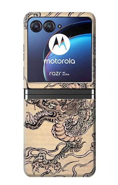 S0318 Antique Dragon Case Cover Custodia per Motorola Razr 40 Ultra