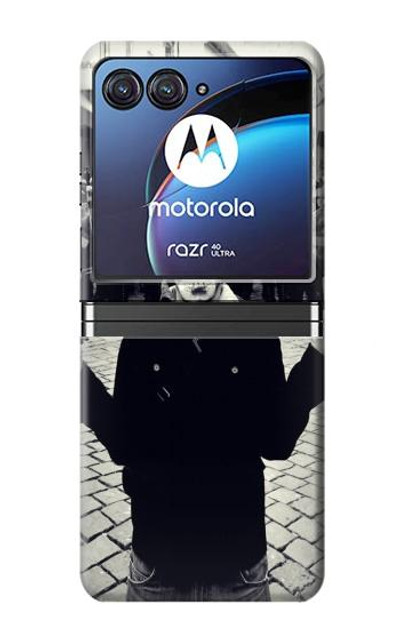 S1108 Skull Mask Man Protester Case Cover Custodia per Motorola Razr 40 Ultra