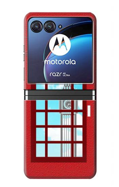 S2059 England British Telephone Box Minimalist Case Cover Custodia per Motorola Razr 40 Ultra