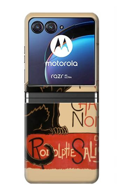 S2739 Chat Noir Black Cat Vintage Case Cover Custodia per Motorola Razr 40 Ultra