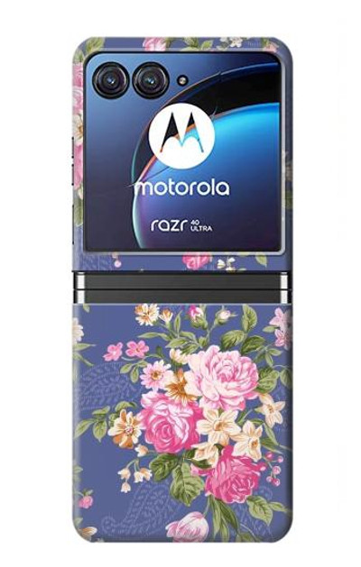S3265 Vintage Flower Pattern Case Cover Custodia per Motorola Razr 40 Ultra