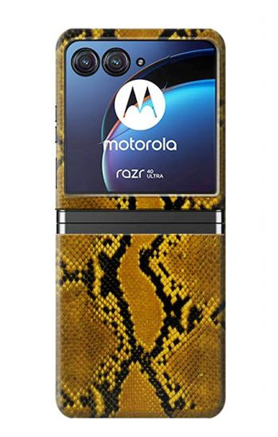 S3365 Yellow Python Skin Graphic Print Case Cover Custodia per Motorola Razr 40 Ultra