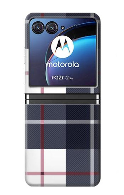 S3452 Plaid Fabric Pattern Case Cover Custodia per Motorola Razr 40 Ultra