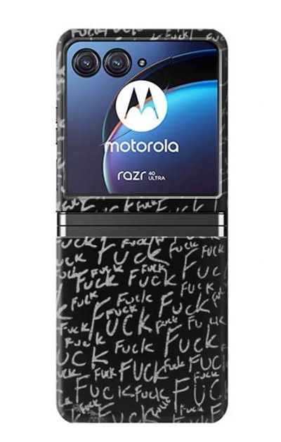 S3478 Funny Words Blackboard Case Cover Custodia per Motorola Razr 40 Ultra