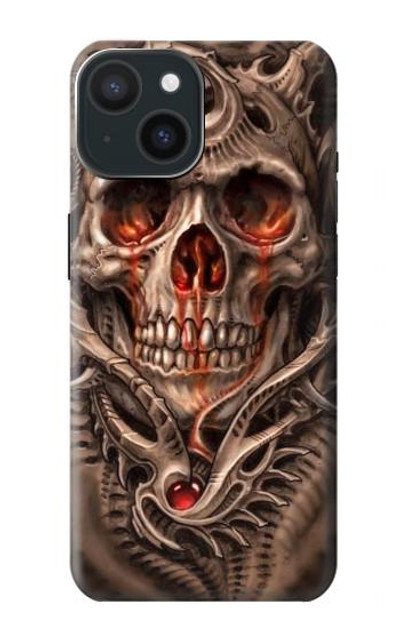 S1675 Skull Blood Tattoo Case Cover Custodia per iPhone 15