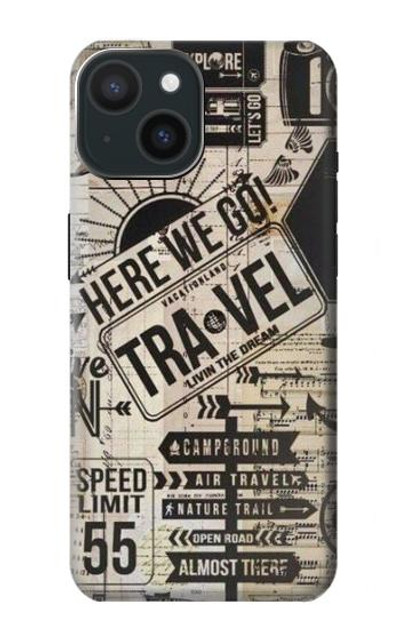 S3441 Vintage Travel Case Cover Custodia per iPhone 15