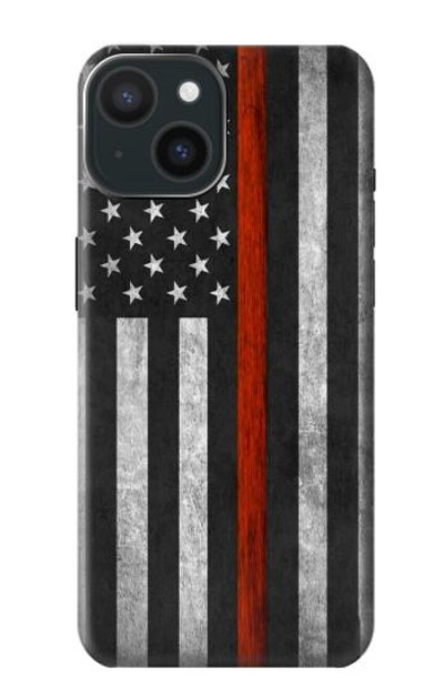 S3472 Firefighter Thin Red Line Flag Case Cover Custodia per iPhone 15