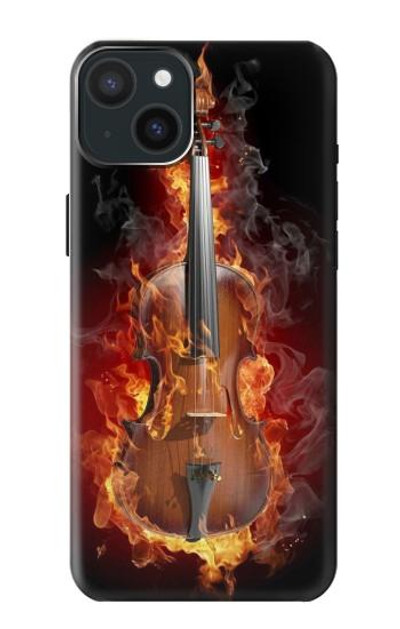 S0864 Fire Violin Case Cover Custodia per iPhone 15 Plus