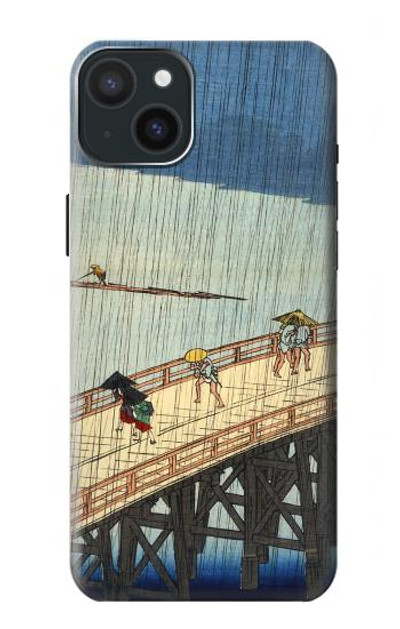 S3347 Utagawa Hiroshige Sudden shower Case Cover Custodia per iPhone 15 Plus