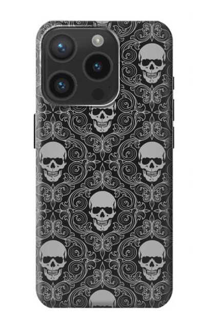 S2371 Skull Vintage Monochrome Pattern Case Cover Custodia per iPhone 15 Pro