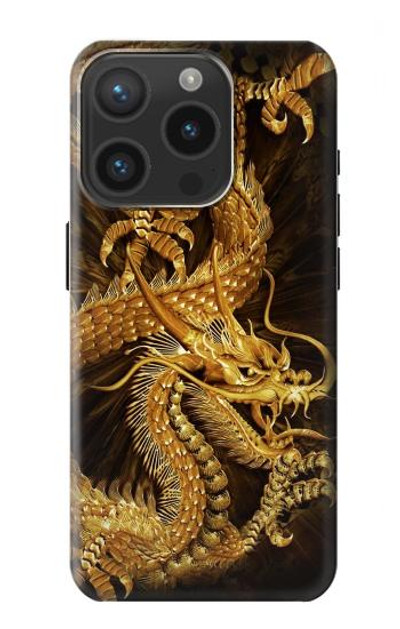 S2804 Chinese Gold Dragon Printed Case Cover Custodia per iPhone 15 Pro