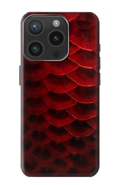 S2879 Red Arowana Fish Scale Case Cover Custodia per iPhone 15 Pro