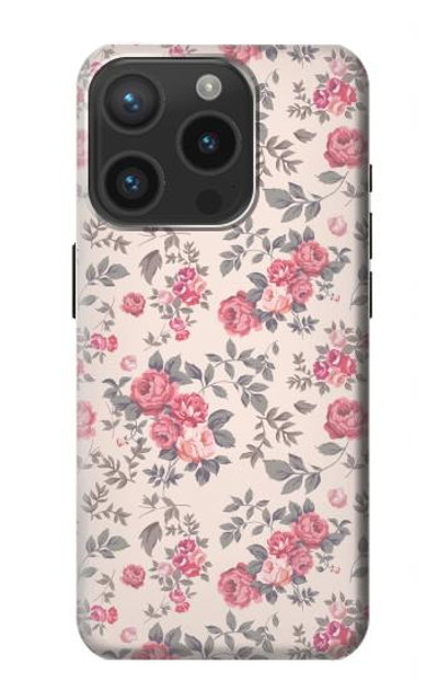 S3095 Vintage Rose Pattern Case Cover Custodia per iPhone 15 Pro