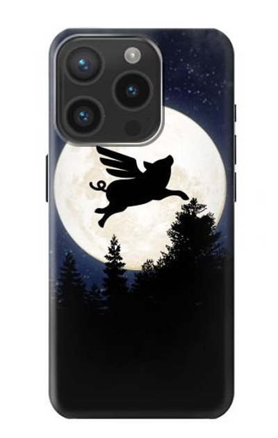 S3289 Flying Pig Full Moon Night Case Cover Custodia per iPhone 15 Pro