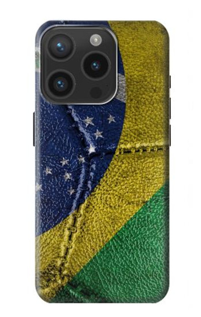 S3297 Brazil Flag Vintage Football Graphic Case Cover Custodia per iPhone 15 Pro