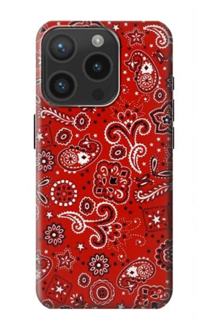 S3354 Red Classic Bandana Case Cover Custodia per iPhone 15 Pro