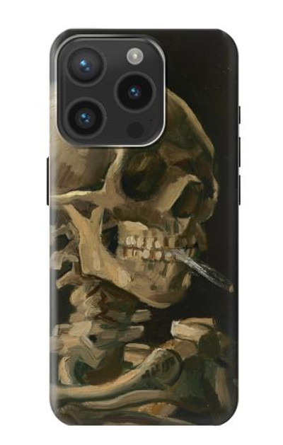 S3358 Vincent Van Gogh Skeleton Cigarette Case Cover Custodia per iPhone 15 Pro