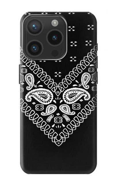 S3363 Bandana Black Pattern Case Cover Custodia per iPhone 15 Pro