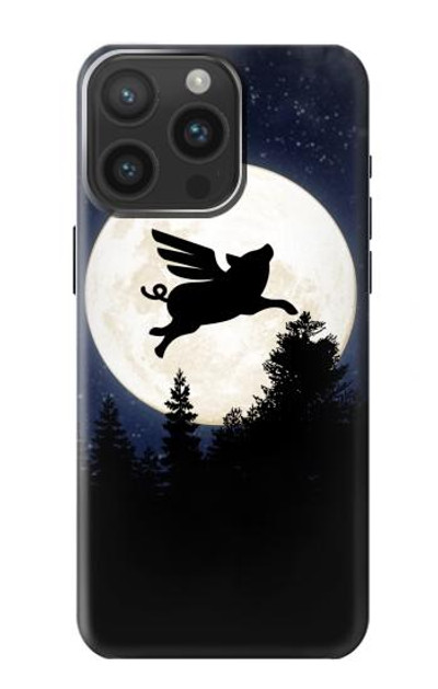 S3289 Flying Pig Full Moon Night Case Cover Custodia per iPhone 15 Pro Max